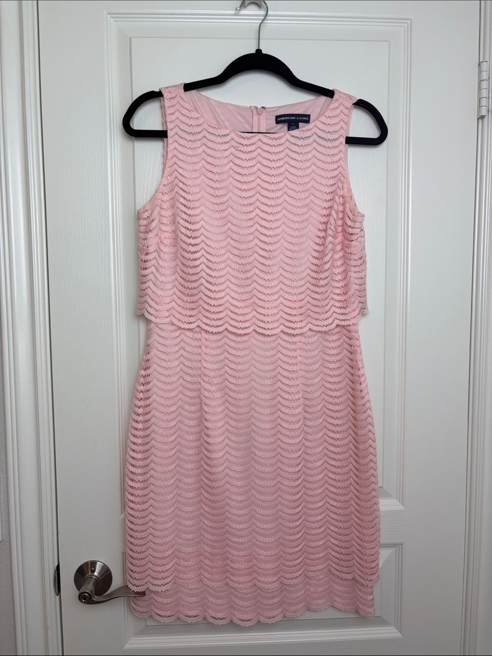 American Living Womens Floral Lace Dress, Pink Sz 8